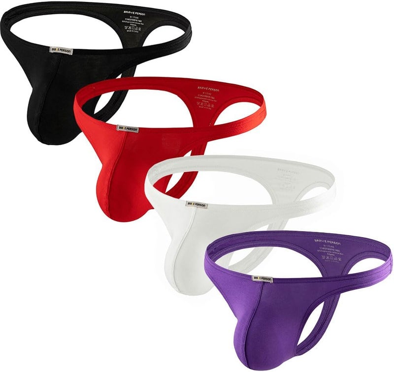 Summer Code Men's Thong G-String Underwear Soft Stretch Comfortable Brief Bulge Pouch Underwear - Image 1